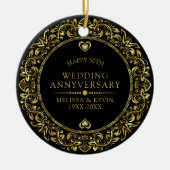Goud bloemenfeest lijst 50e trouwdag keramisch ornament (Voorkant)