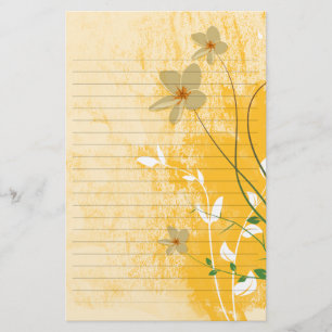 goud bloemig modern ontwerp gelinieerd papier