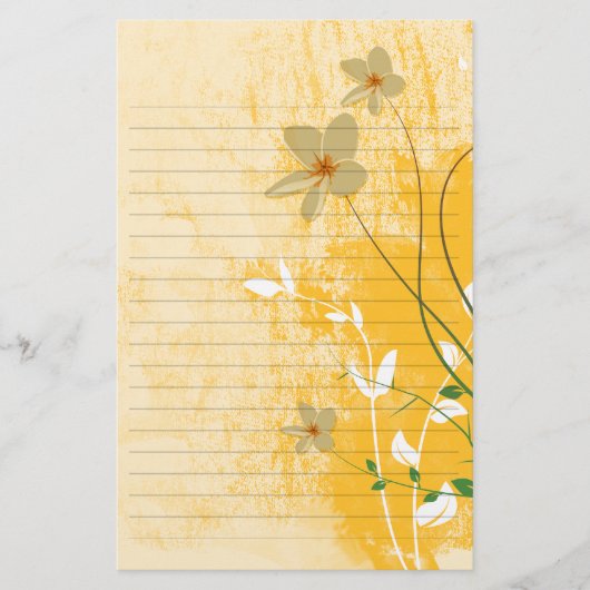 goud bloemig modern ontwerp gelinieerd papier (Voorkant)