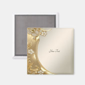 Goud  Bloemmagneet Magneet (Voorkant / Achterkant)