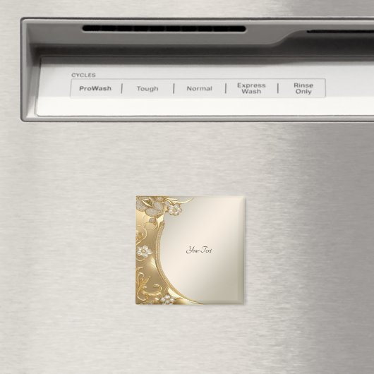 Goud Bloemmagneet Magneet (Insitu (Vaatwasser))