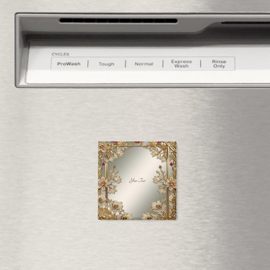 Goud  Bloemmagneet Magneet (Insitu (Vaatwasser))