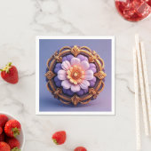 Goud  bloemmedaillon ontwerp servet (Insitu)