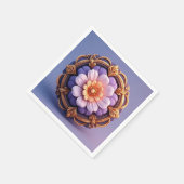 Goud  bloemmedaillon ontwerp servet (Hoek)