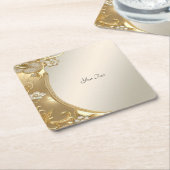 Goud Bloempapier Onderzetter (Schuin)