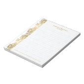 Goud, , bloempotlood notitieblok (Linkerzijde)