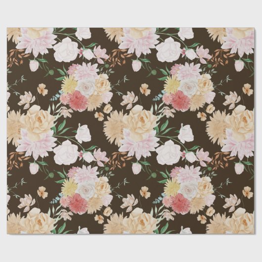 Goud bloemverpakkings papier (Vlak)