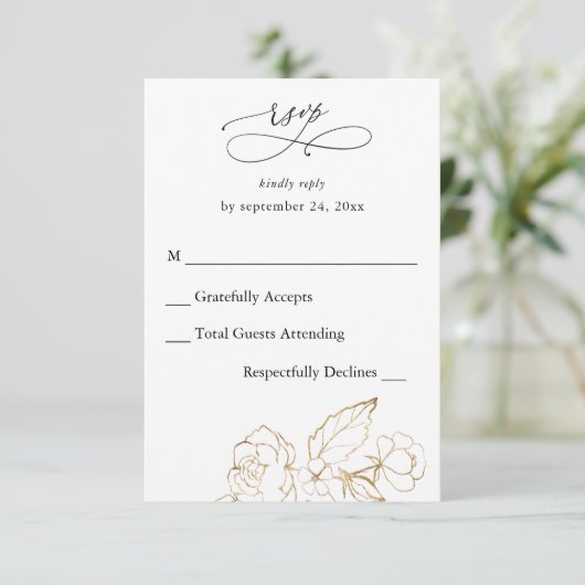 Goud-bloesem zonder maaltijdverticale RSVP (Staand voorkant)