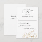 Goud-bloesem zonder maaltijdverticale RSVP (Voorkant / Achterkant)