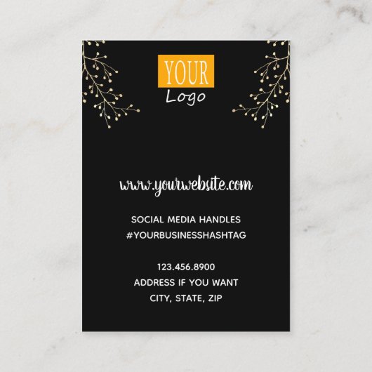 Goud-blokvormig weergavegebied visitekaartje (Achterkant)