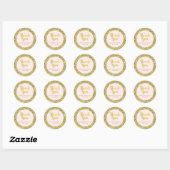 Goud Blush Baby shower Dank u Favor Sticker (Vel)
