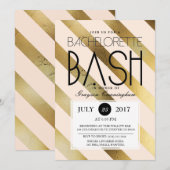 Goud & Blush Bachelorette Bash | Uitnodigen voor f Kaart (Voorkant / Achterkant)