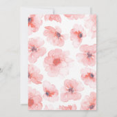 Goud Blush Bloemen Bruiloft Kaart (Achterkant)