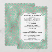 Goud Blush Mint Leopard Print Vrijgezellenfeest Kaart (Voorkant / Achterkant)