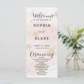 Goud, Blush & Off White Stars trouwprogramma (Staand voorkant)