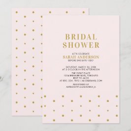 Goud & Blush Roze | Chic Moderne Bruidsfeest Kaart