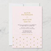 Goud & Blush Roze | Chic Moderne Trouw Uitnodiging