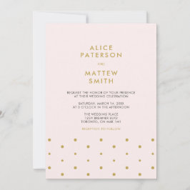 Goud & Blush Roze | Chic Moderne Trouw Uitnodiging