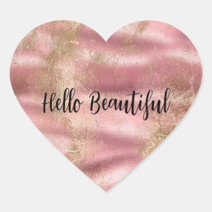 Goud Blush Roze Glamour Hart Sticker