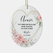 Goud Blush Roze Hart Geometrische Beste Vriend Keramisch Ornament (Rechts)