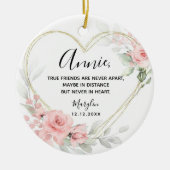 Goud Blush Roze Hart Geometrische Beste Vriend Keramisch Ornament (Voorkant)