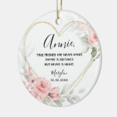 Goud Blush Roze Hart Geometrische Beste Vriend Keramisch Ornament (Links)