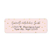 Goud Blush Roze Kleine Harten Etiket (Voorkant)