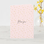 Goud Blush Roze Kleine Harten Liefde Kaart (Gele Bloem)