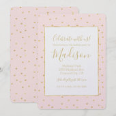 Goud Blush Roze Kleine Harten Verjaardag Kaart (Voorkant / Achterkant)