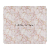 Goud Blush Roze Rozenblaadjes Bloemig Snijplank (Voorkant)