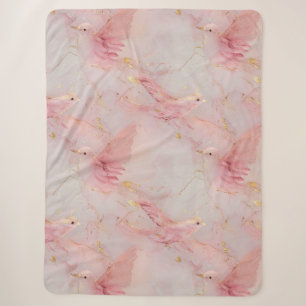 Goud Blush Roze Vogels Sherpa Deken