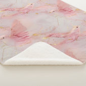 Goud Blush Roze Vogels Sherpa Deken (3/4)