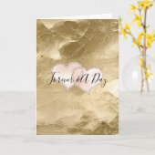 Goud Blush Roze Voor eeuwig Bruiloft Kaart (Gele Bloem)