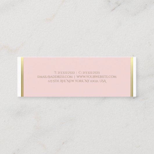Goud Blush Roze Wit Luxe Plain Professional Mini Visitekaartje (Achterkant)