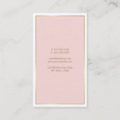 Goud Blush Roze Wit Modern Elegant Trendy Luxe Visitekaartje (Achterkant)
