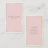 Goud Blush Roze Wit Modern Elegant Trendy Luxe Visitekaartje (Voorkant / Achterkant)