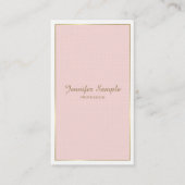 Goud Blush Roze Wit Modern Elegant Trendy Luxe Visitekaartje (Voorkant)