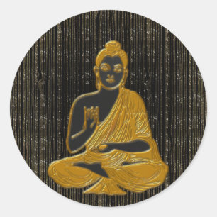 goud Boeddha Ronde Sticker