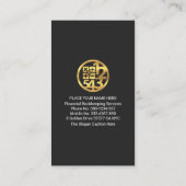 Goud boekhoudkundige nummers symbolen visitekaartje (Achterkant)