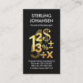 Goud boekhoudkundige nummers symbolen visitekaartje (Voorkant)