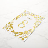 Goud Boho florale grens Tuinetabelnummers Folie Uitnodiging (Gedraaid)