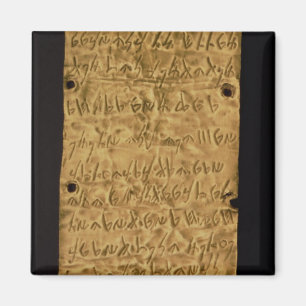 Goud bord met inscriptie van de Fenicus, van Santa Magneet