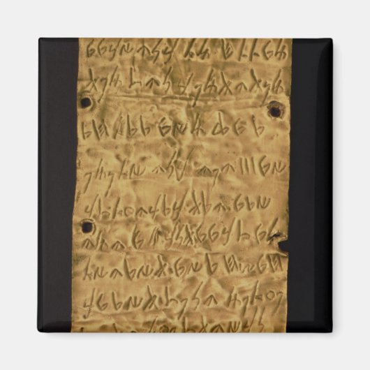 Goud bord met inscriptie van de Fenicus, van Santa Magneet (Voorkant)