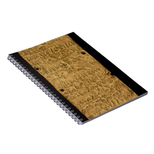 Goud bord met inscriptie van de Fenicus, van Santa Notitieboek (Rechterzijde)