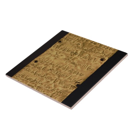 Goud bord met inscriptie van de Fenicus, van Santa Tegeltje (Zijkant)