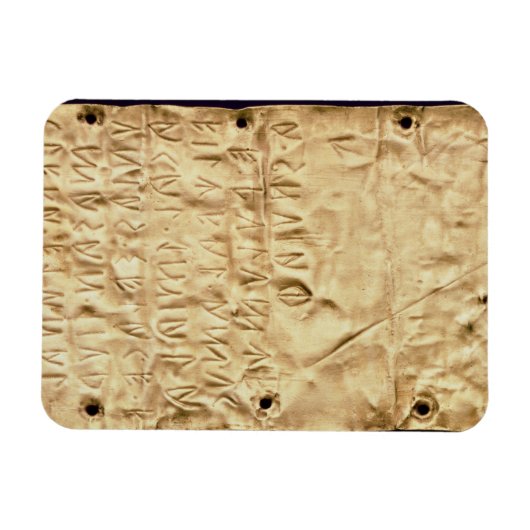 Goud bord met "kort" Etruscan-inscriptie, van Magneet (Horizontaal)