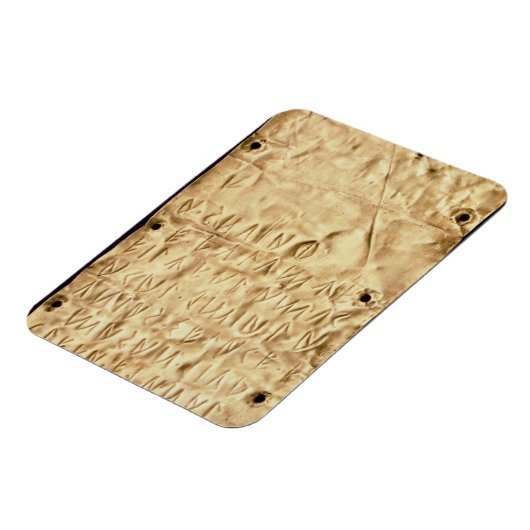 Goud bord met "kort" Etruscan-inscriptie, van Magneet (Linkerzijde)