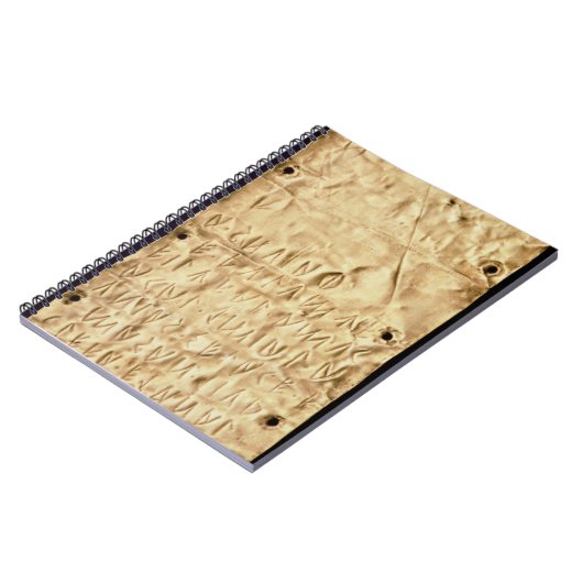 Goud bord met "kort" Etruscan-inscriptie, van Notitieboek (Linkerzijde)