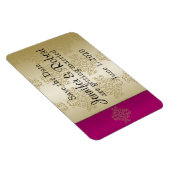 Goud Bordeaux Damask Posh Bruiloft Save the Date Magneet (Rechterzijde)