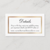 Goud Borded White Wedding Details Kaarten invoegen (Voorkant)